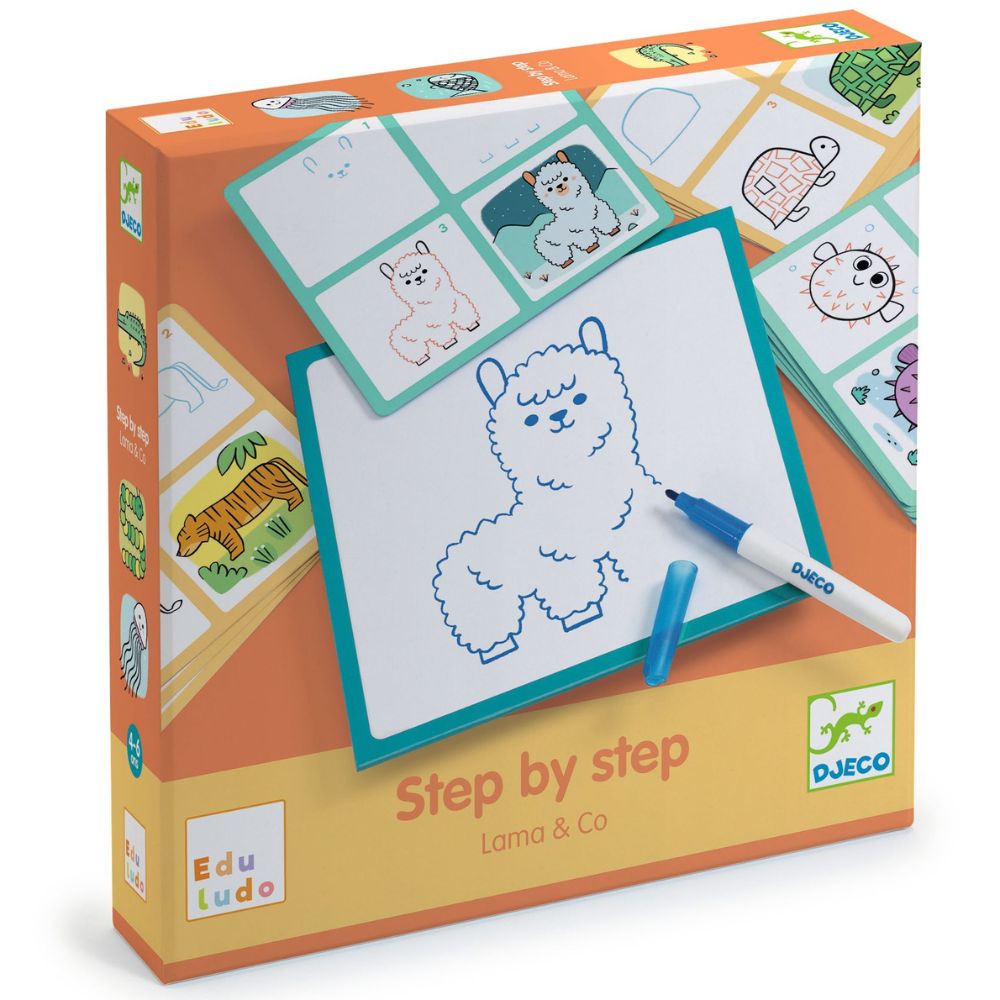 Djeco Step by Step Lama & Co | Learn to Draw | DJ08269 Crafts4kids.co ...