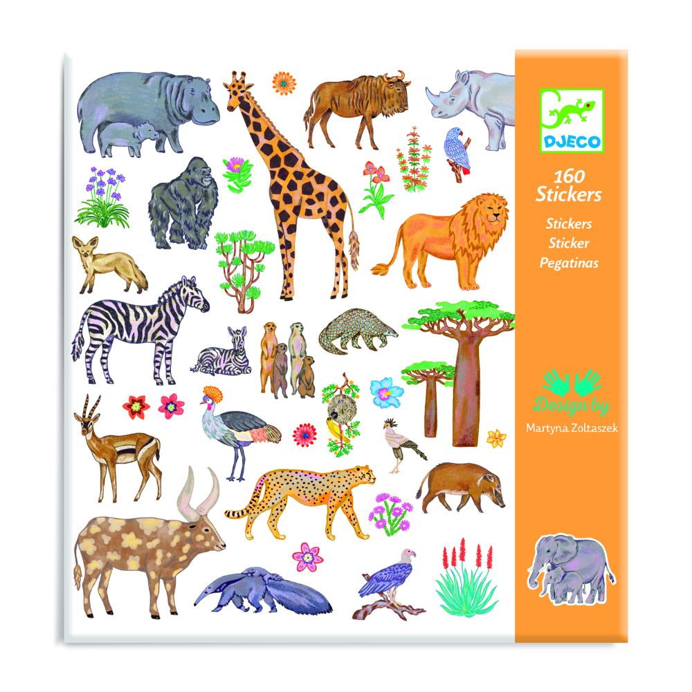 Djeco Stickers - Kenya, 160 stickers