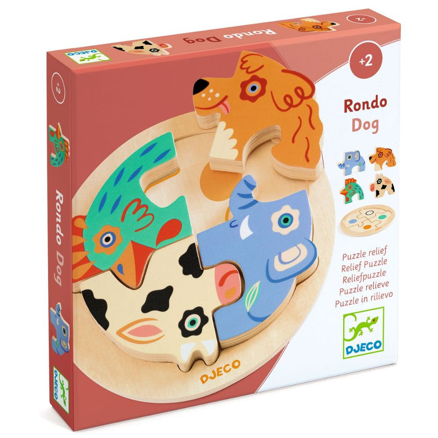 Djeco Wooden Puzzles - Round Dog DJ01105