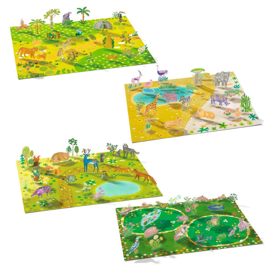 Djeco Sticker 3D Scenes To Make - On Safari DJ00044
