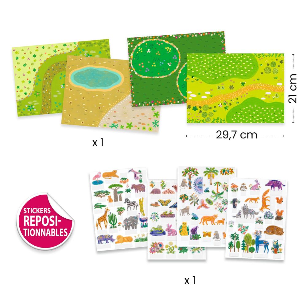 Djeco Sticker 3D Scenes To Make - On Safari DJ00044