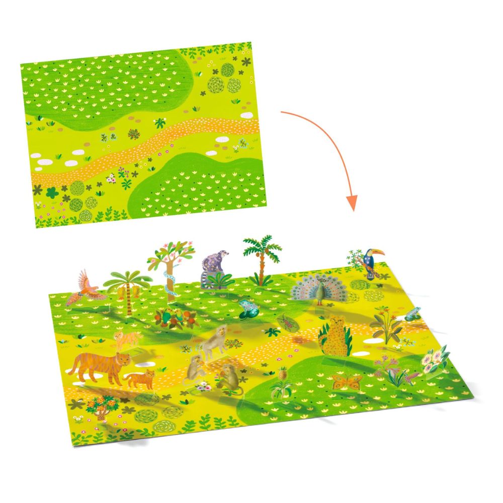 Djeco Sticker 3D Scenes To Make - On Safari DJ00044
