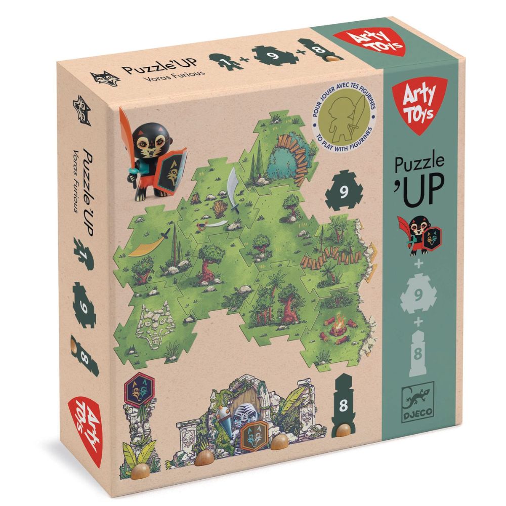 Djeco Arty Toys - Puzzl'Up Voras Furious - 18 pcs Floor Puzzle