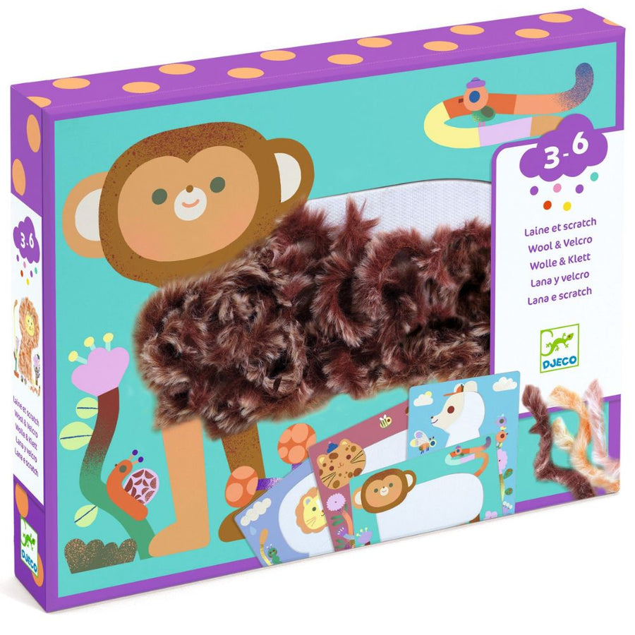 Djeco Velcro Collages Fluffy Safari Animals