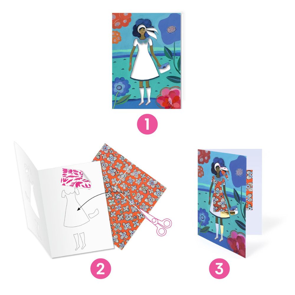 Djeco Patterned Collages - Fashion Paper Dolls DJ09307
