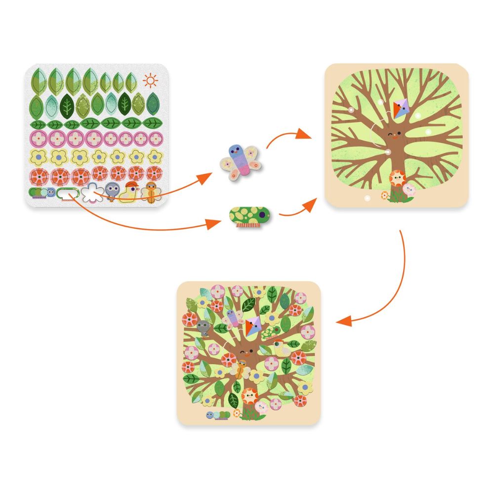 Djeco Collage Kit - Through The Seasons Crafts for Kids 3-6 yrs
