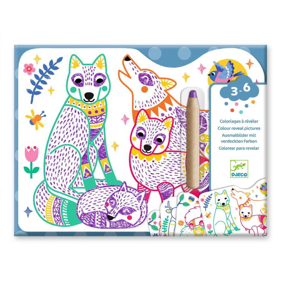 Djeco Magic Colouring Reveal Pictures, Forest Families