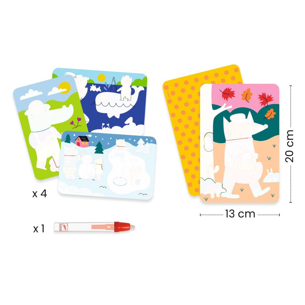 Djeco Magic Colouring with Water - 4 Seasons