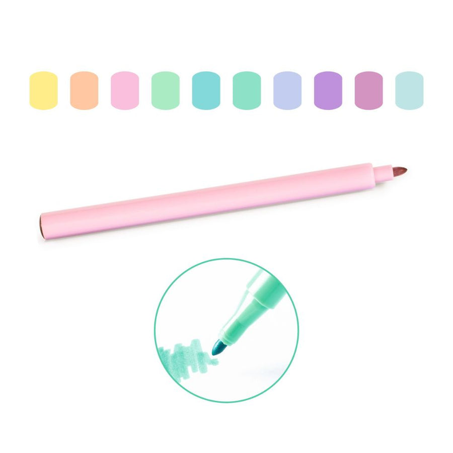 Djeco Colours For Older Ones - 10 Pastel Felt Tips DJ09532