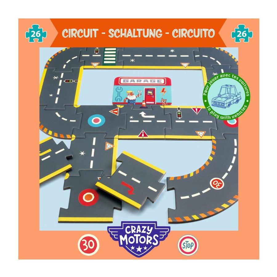 Djeco Crazy Motors Circuit Giant Floor Puzzle Race Track