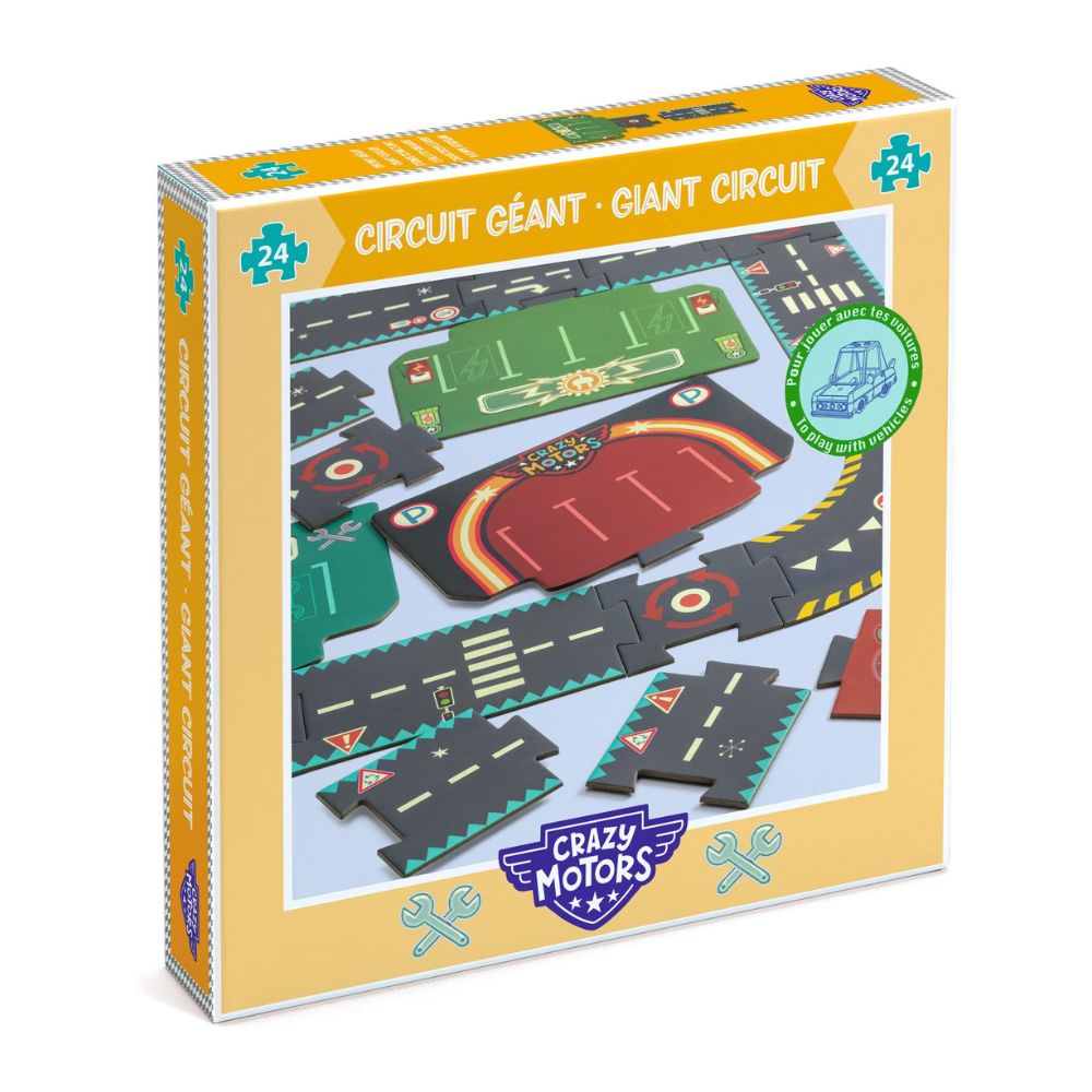 Djeco Crazy Motors - Circuit de ville - Giant Floor Puzzle