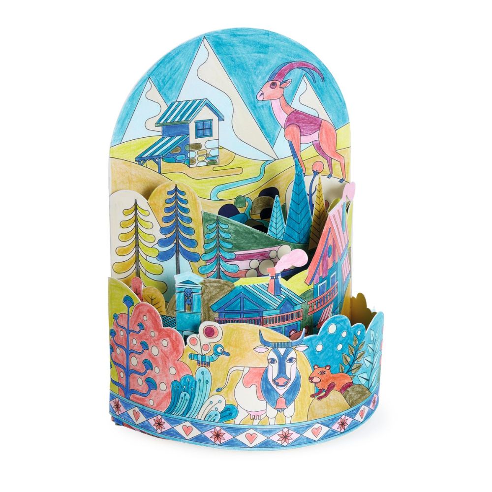 Djeco Diorama Colouring - Top Of The World DJ08743