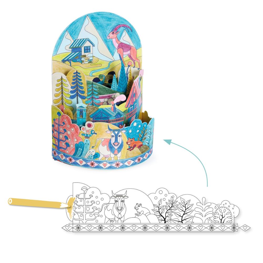 Djeco Diorama Colouring - Top Of The World DJ08743