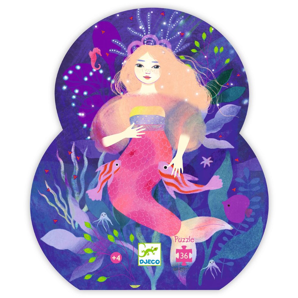 Djeco Puzzles Ella The Mermaid 36 pcs - Gifts For 4 Year Old Girl