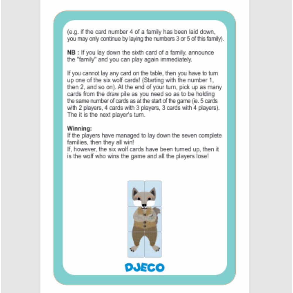Djeco Playing Cards - Familou DJ05103