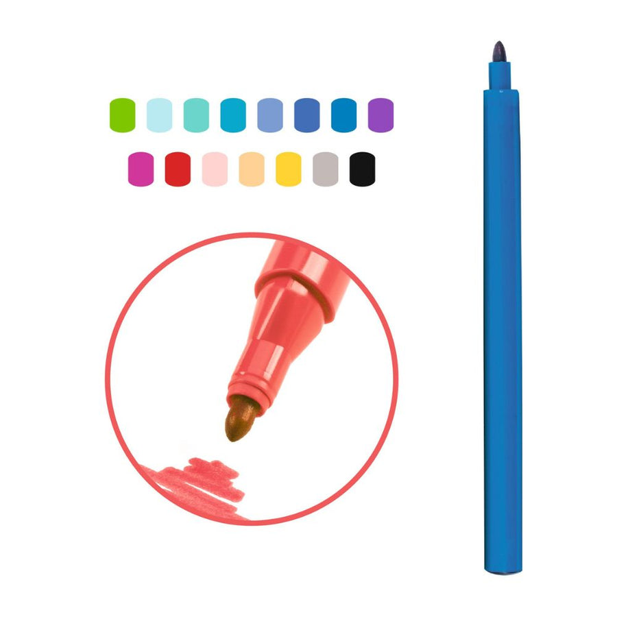 Djeco 15 Fine Tip Felt Pens - Pacific DJ09209