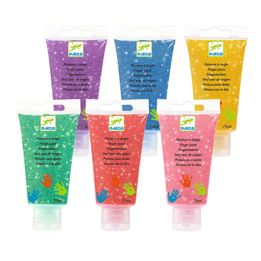 Djeco Finger Painting 6 Tubes - Glitter