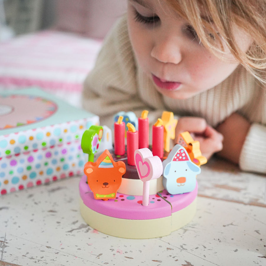 Djeco Happy Birthday Cake - Wooden Play Food
