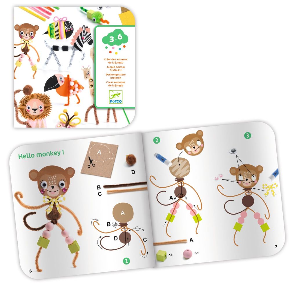 Djeco Make Your Own Jungle Animals Craft Kit