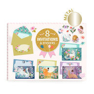 Djeco Lovely Paper - 8 Invitations & Stickers - Fantasy Creatures DD03494
