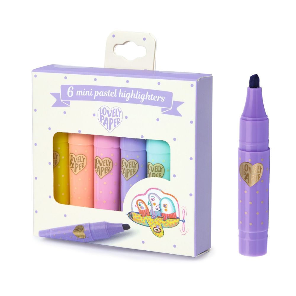 Djeco Lovely Paper - 6 Mini Pastel Highlighters DD03754