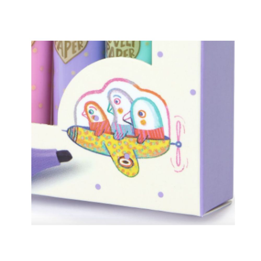 Djeco Lovely Paper - 6 Mini Pastel Highlighters DD03754