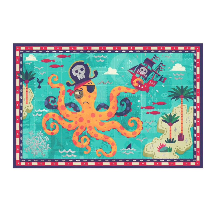 Djeco Lovely Paper - 8 Invitations & Stickers - Pirates & Sealife DD03495