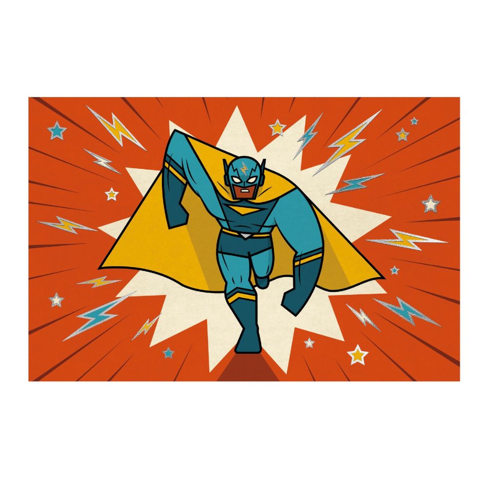 Djeco Lovely Paper - 8 Invitations and Stickers - Pow ! Bang ! DD03496
