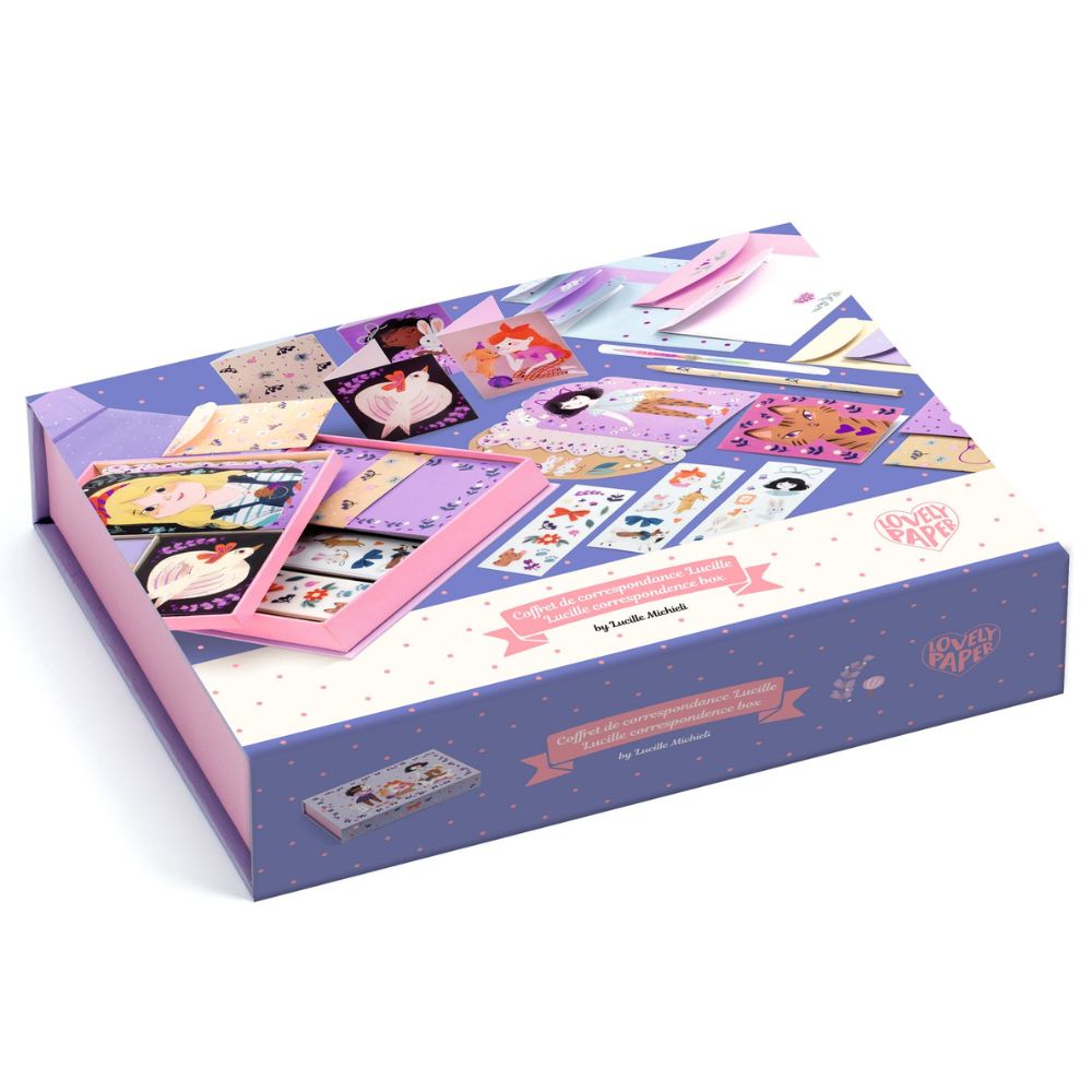 Djeco Lovely Paper - Lucille Correspondence Set - Kids Stationery Set DD03670