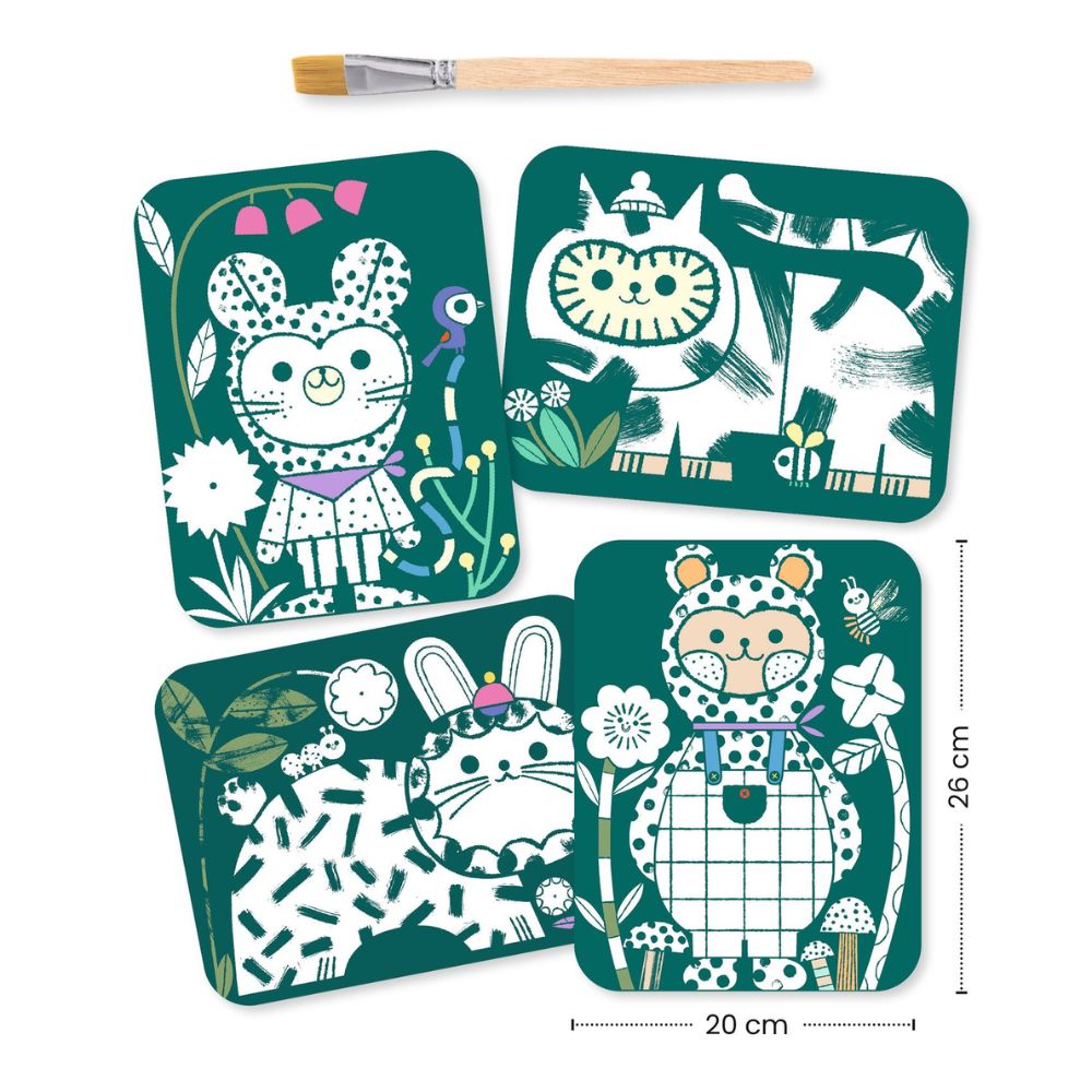 Djeco Magic Reveal Painting - Dressed-Up Animals DJ00094
