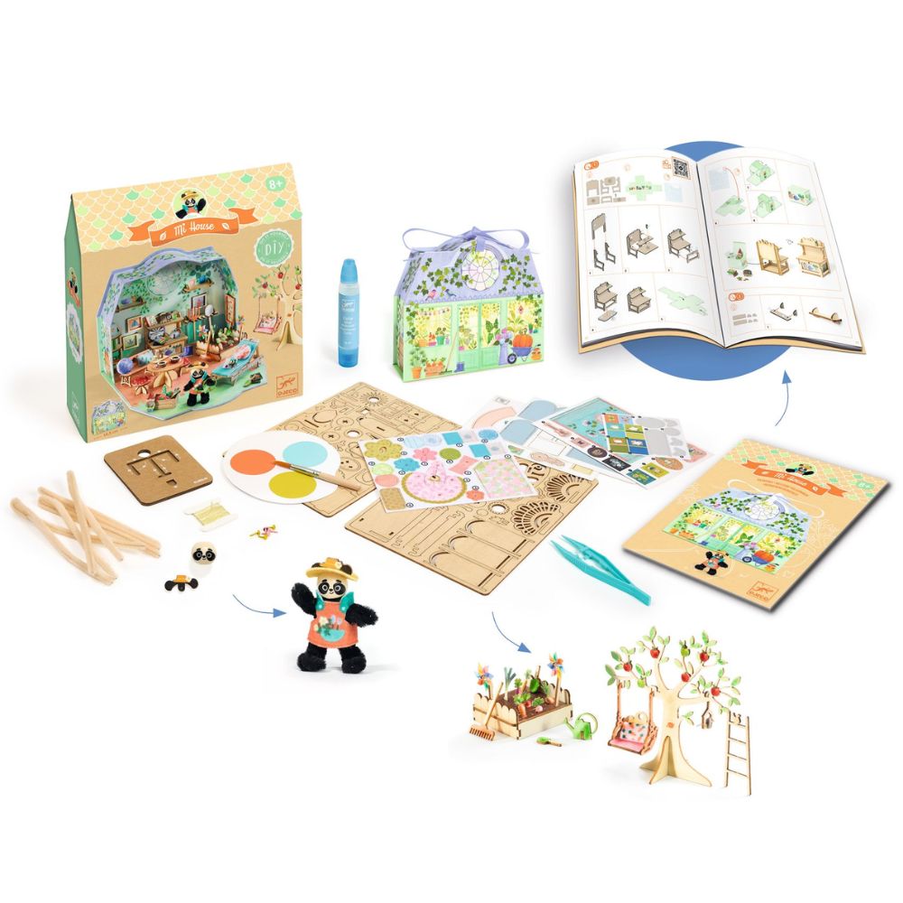 Djeco Mi House - Olive, Make Your Own Mini House with Figurines DJ08032
