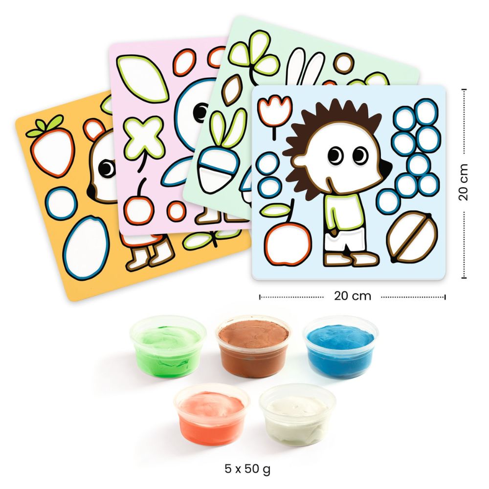 Djeco Modelling Clay Pictures - Naughty Garden Friends DJ00959