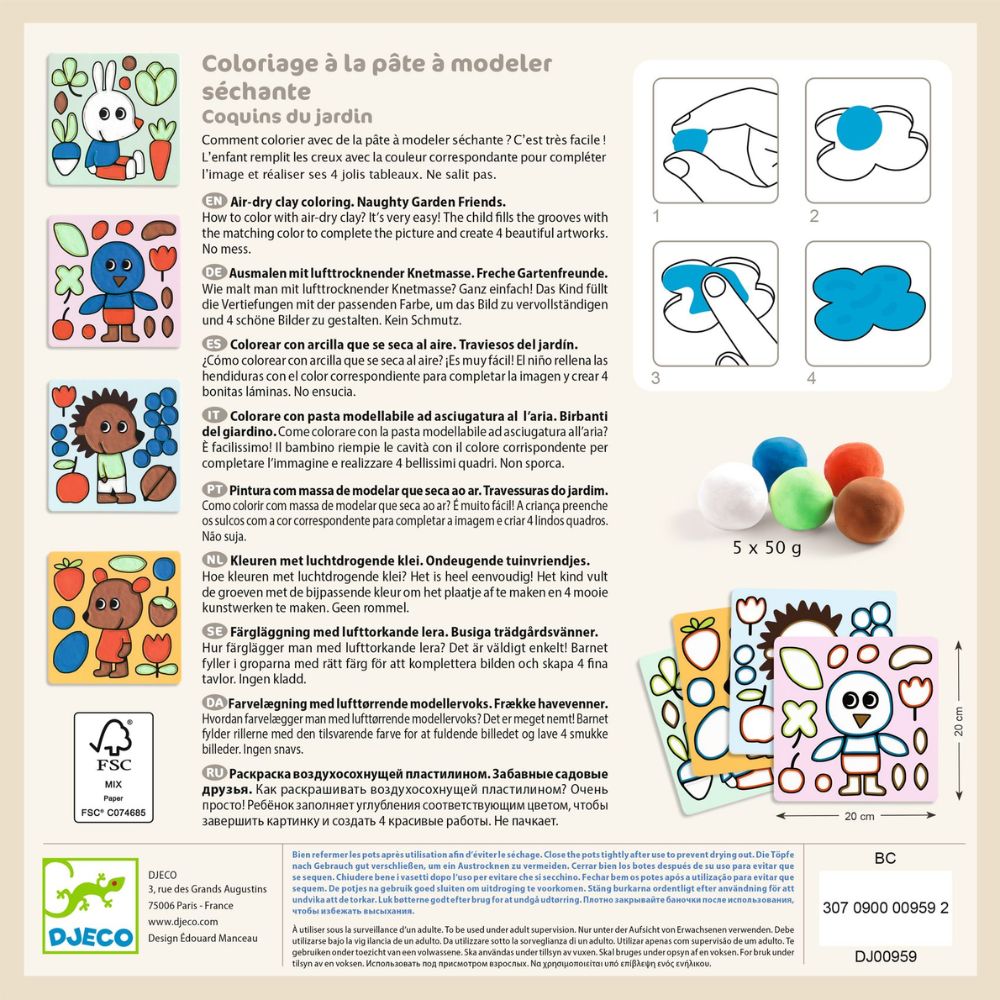 Djeco Modelling Clay Pictures - Naughty Garden Friends DJ00959