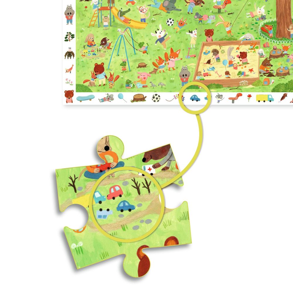 Djeco Observation Childrens Jigsaw Puzzle, Little Friends Garden