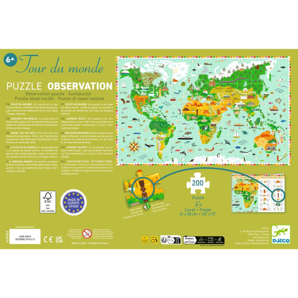 Djeco Observation Puzzle - Around The World DJ07412