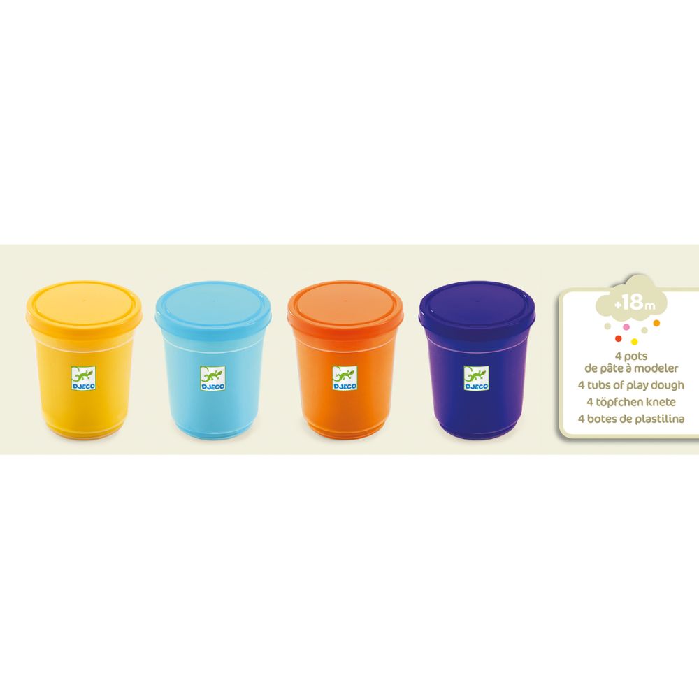 Djeco 4 tubs of modelling dough - nature DJ09027
