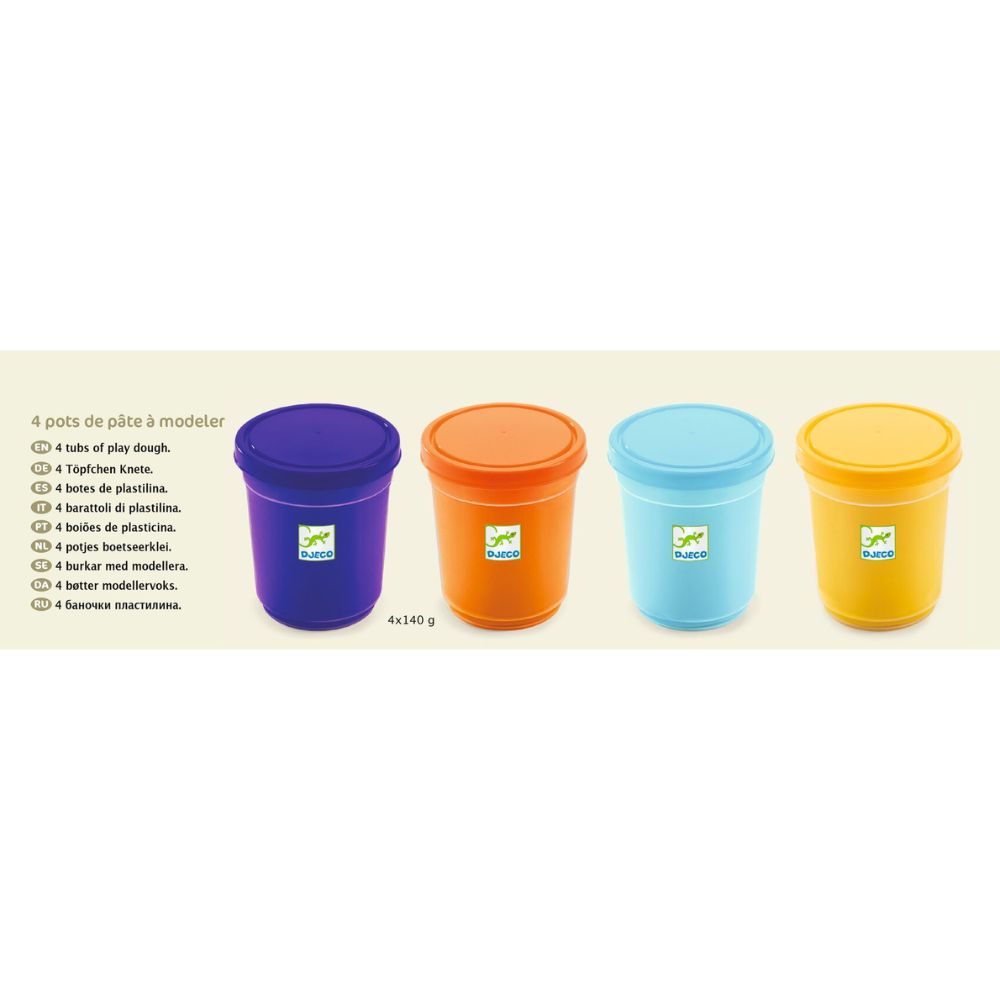 Djeco 4 tubs of modelling dough - nature DJ09027