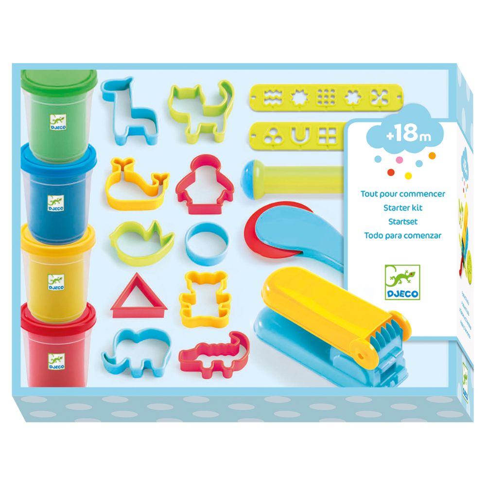 Djeco Dough Starter Set 4 tubs and 15 tools DJ09755