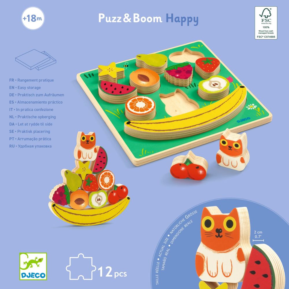 Djeco Puzz & Boom Happy Wooden Puzzle