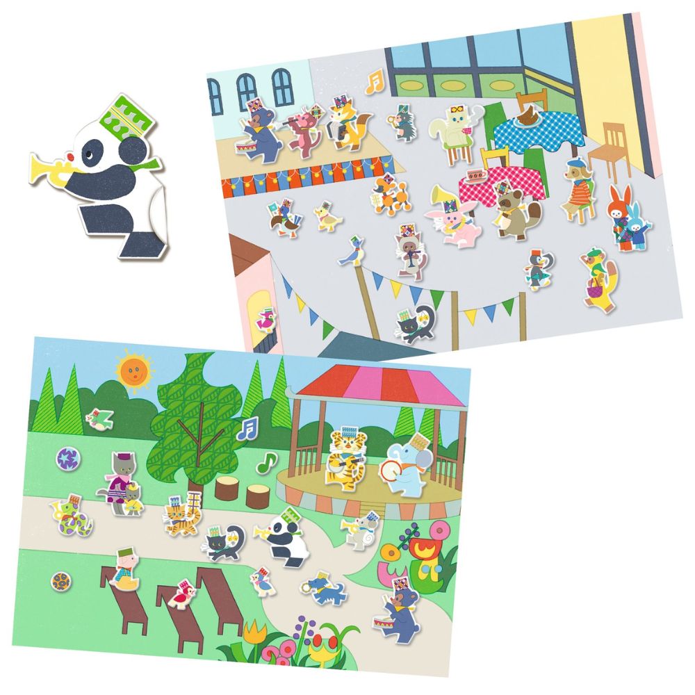 Djeco Repositionable Sticker Scenes To Make - Music Time