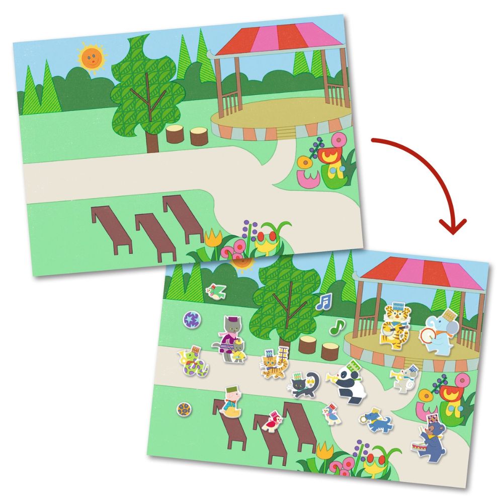 Djeco Removeable Puffy Stickers - Fanfare DJ09947