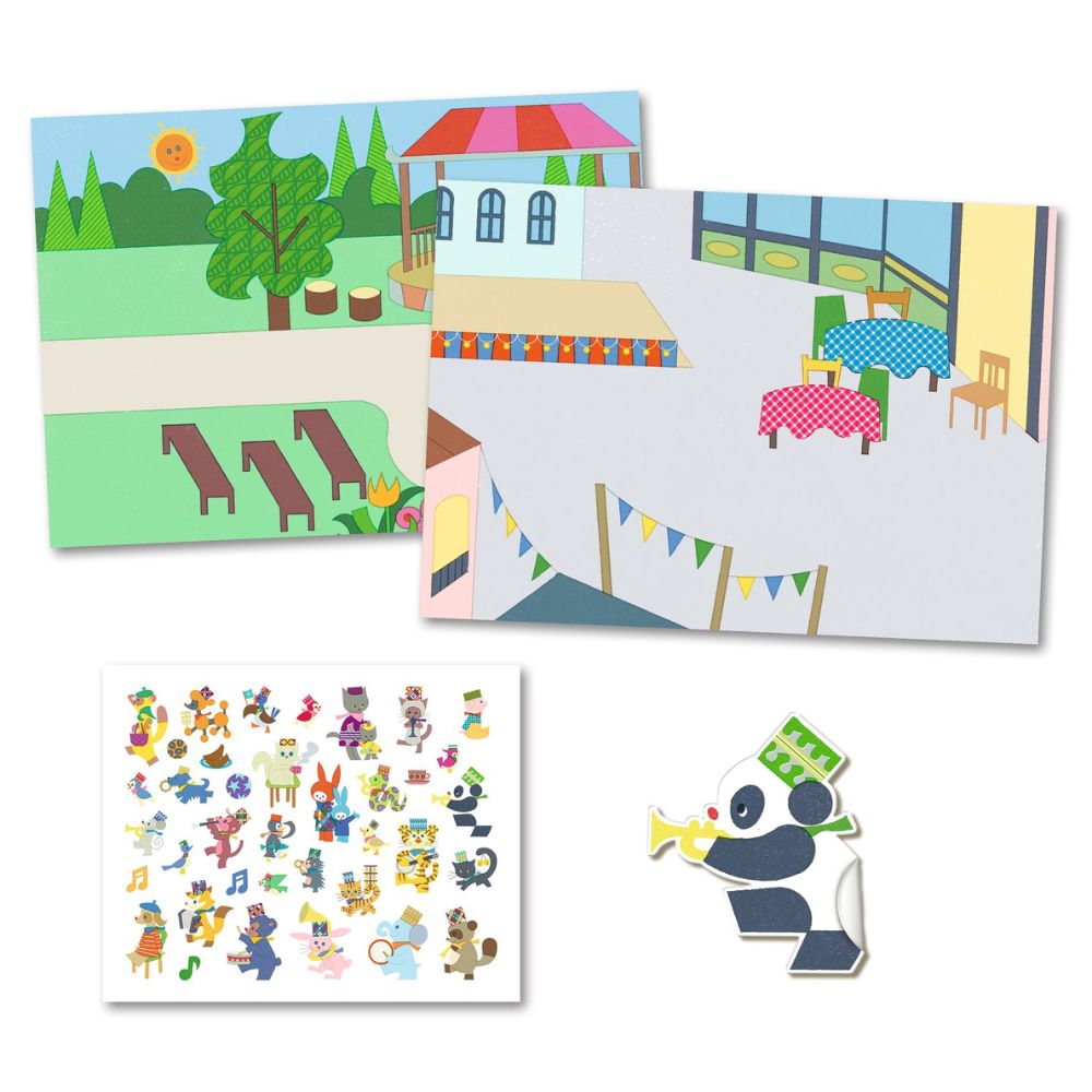 Djeco Removeable Puffy Stickers - Fanfare DJ09947