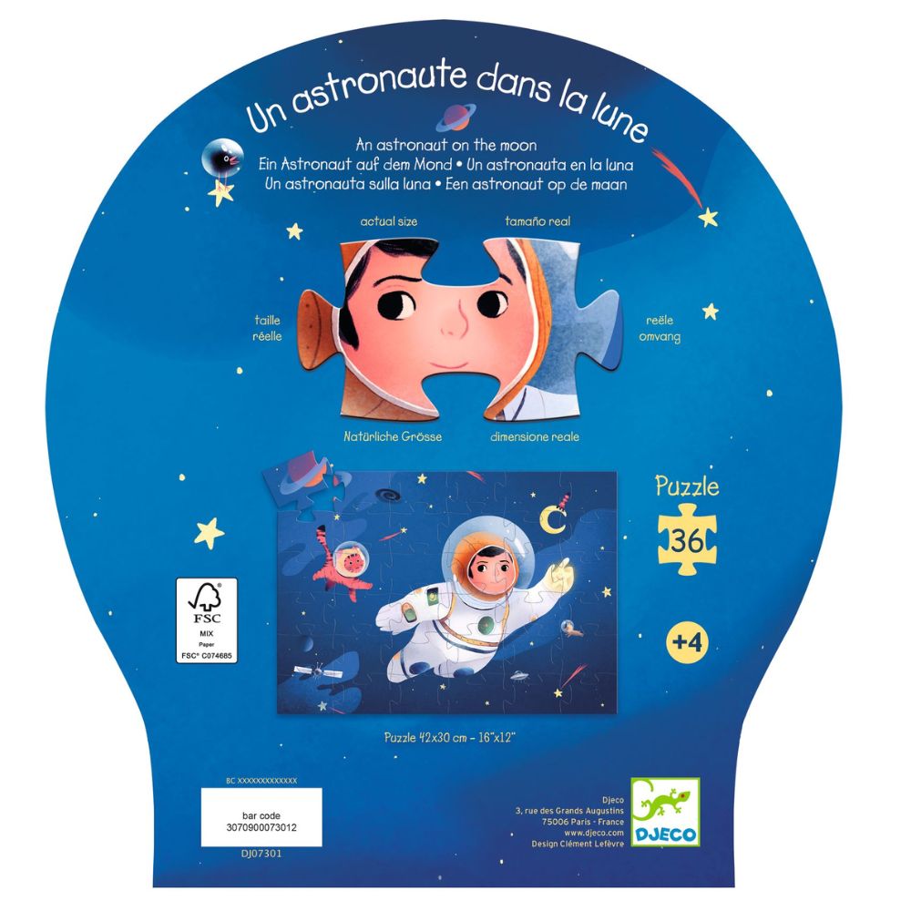 Djeco Silhouette Puzzle - Astronaut On The Moon DJ07301