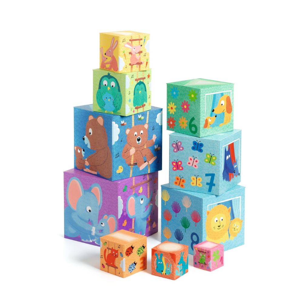 Rainbow Stacking Blocks Stacking Cubes Djeco Stacking Crafts4Kids