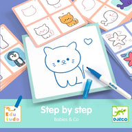 Djeco Step By Step Babies &amp; Co - Learn To Draw Baby Animals DJ08246