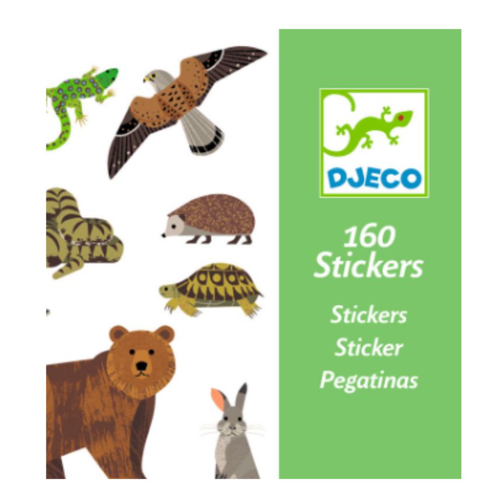 Djeco Stickers - Fauna, 160 stickers