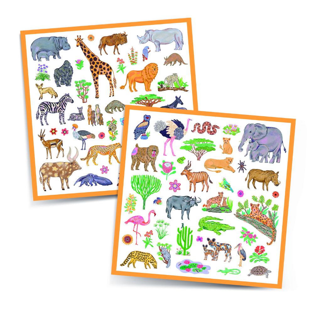 Djeco Stickers - Kenya, 160 stickers