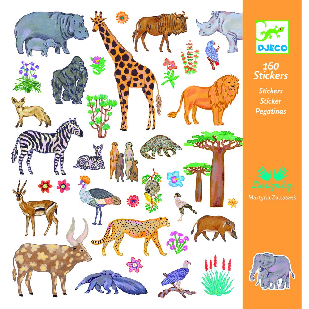 Djeco Stickers - Kenya, 160 stickers