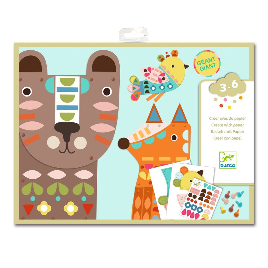 Djeco Paper Craft Activity, 3 Giant Animals