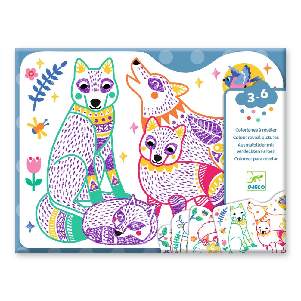 Djeco Colour Reveal Pictures Forest Families | Colouring In Sets ...